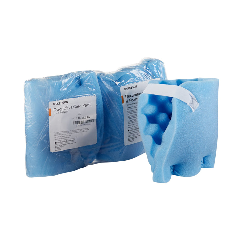 McKesson Heel Protection Pads, Convoluted Foam, Blue, Hook and Loop, 6-1/2" x 6-1/2"