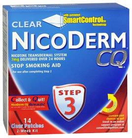 Nicoderm CQ® Nicotine Transdermal System Clear Patches Step 3 7 mg