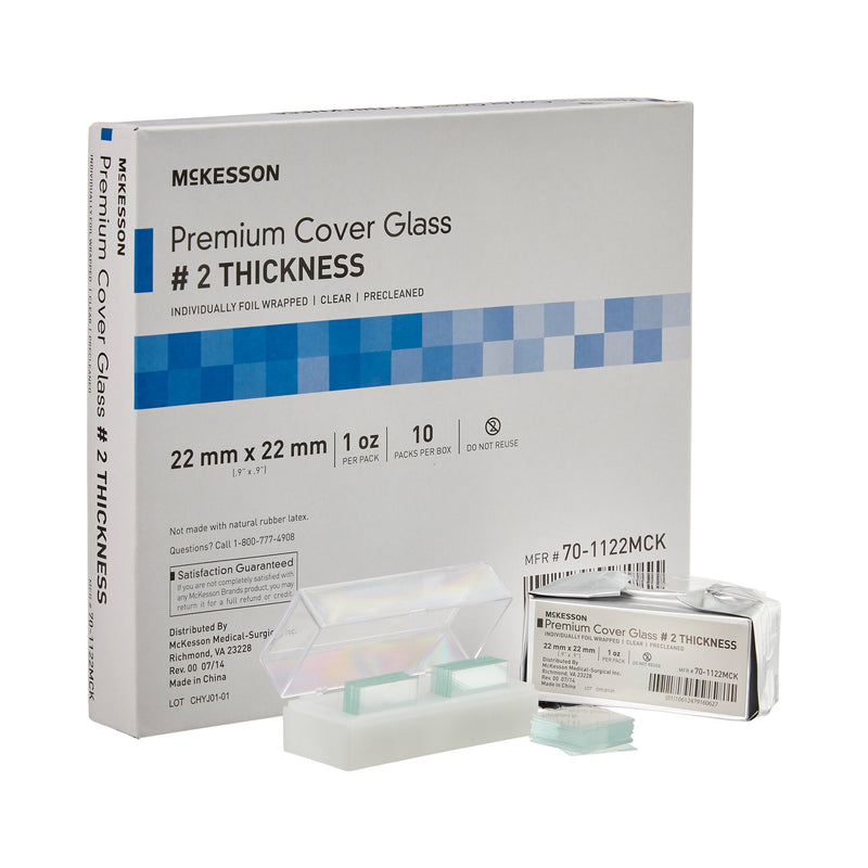 McKesson Premium No. 2 Thickness Cover Glass, 22 x 22 mm