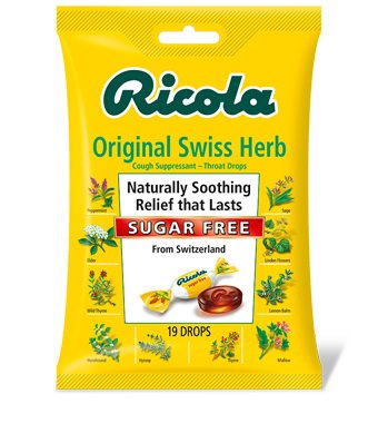 Ricola Cough Suppressant Throat Drops Sugar Free Original Swiss Herb