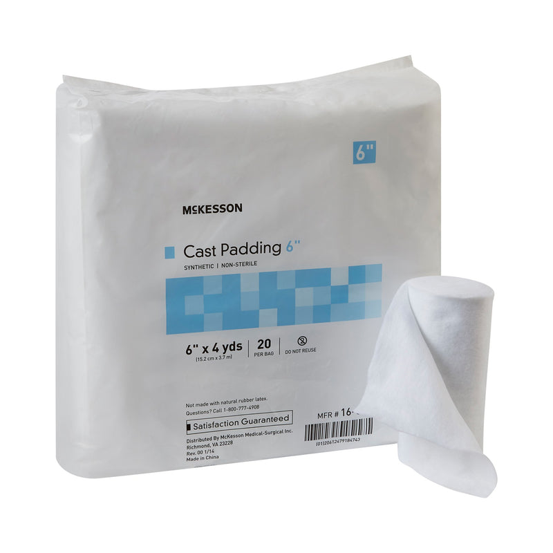 McKesson White Polyester Cast Padding, 6 Inch x 4 Yard