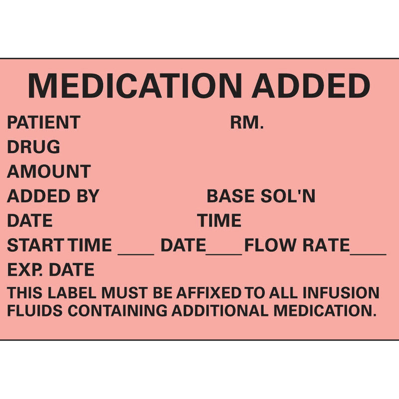 Timemed Medication Added Pre-Printed Label, 2.5 x 1.75 Inch