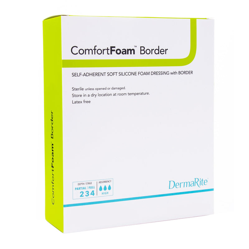 ComfortFoam™ Border Silicone Adhesive with Border Silicone Foam Dressing, 6 x 8 Inch