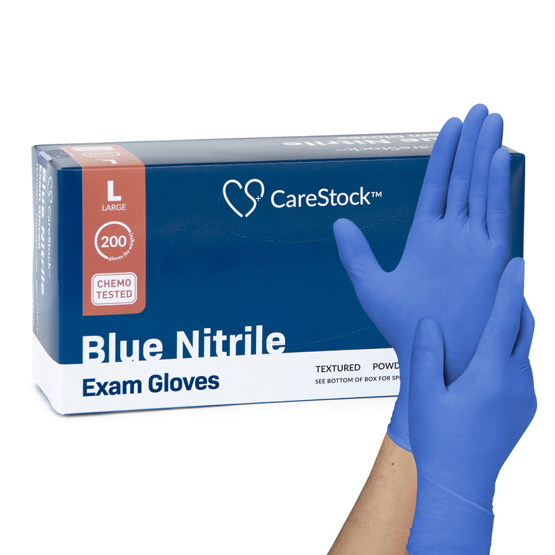 CareStock™ Nitrile Exam Glove, Large, Blue