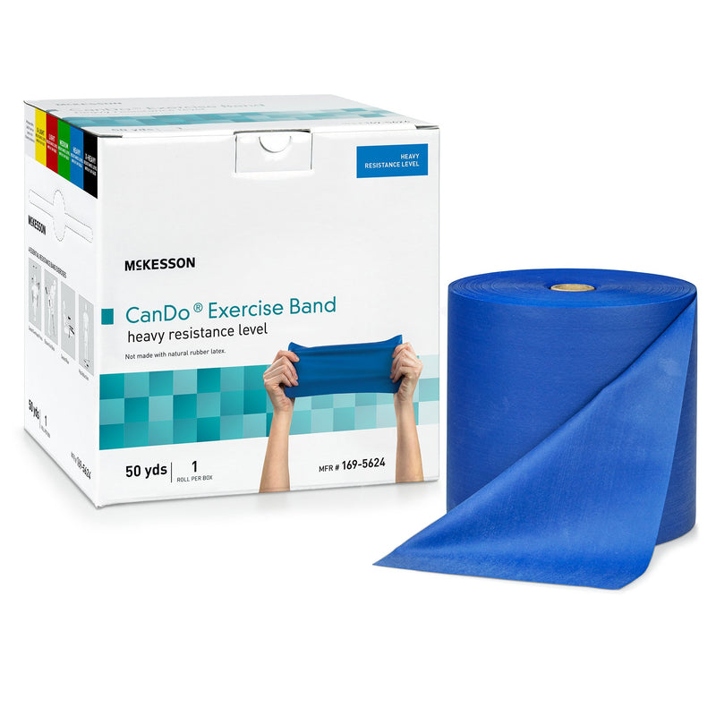 McKesson Exercise Resistance Band, Blue, 5 Inch x 50 Yard, Heavy Resistance