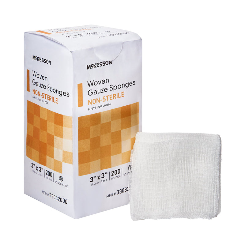 McKesson Gauze Sponge, 3 x 3 Inch, 8-Ply