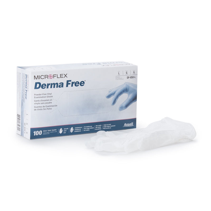 Derma Free™ Vinyl Exam Glove, Large, Clear