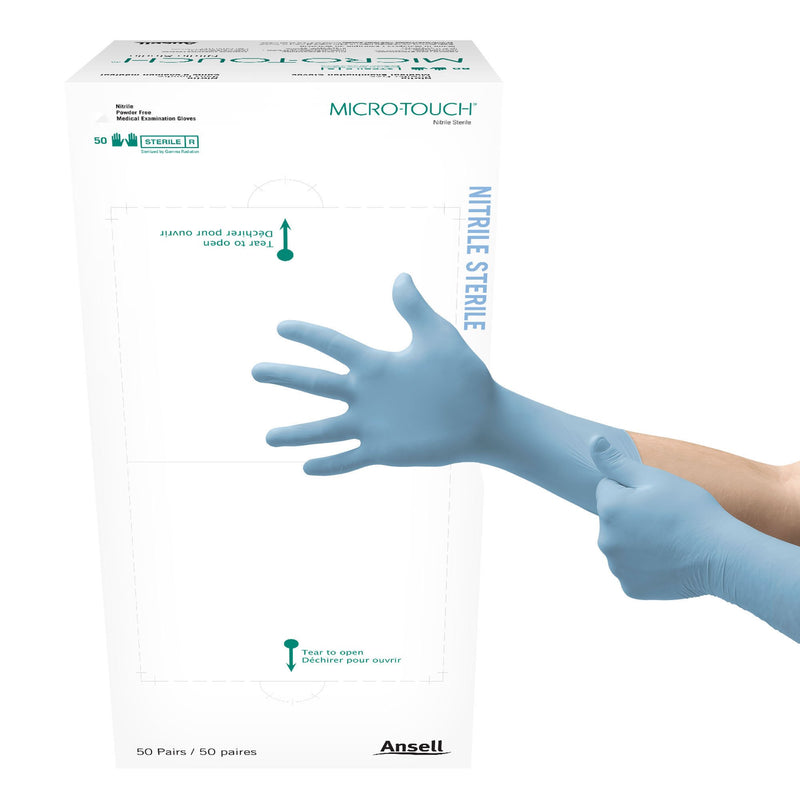 Micro-Touch® Extended Cuff Length Exam Glove, Large, Blue