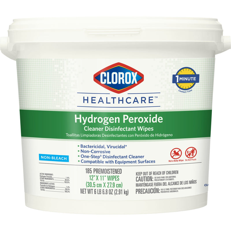 Clorox Healthcare® Hydrogen Peroxide Cleaner Disinfectant Wipes, Bucket, 185 ct.