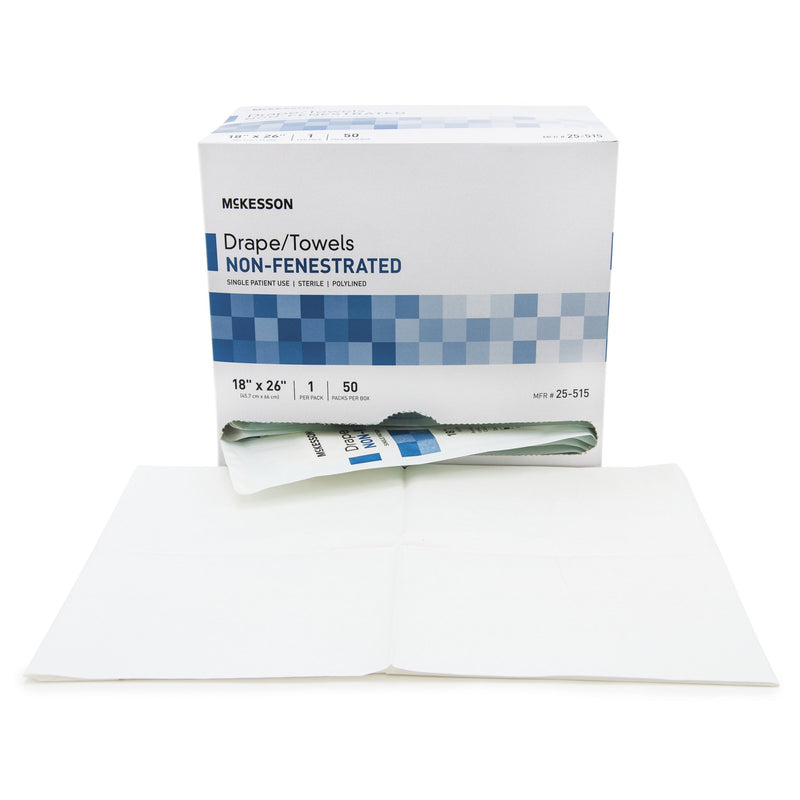 McKesson Sterile Poly Lined Towel Drape, 18 x 26 Inch