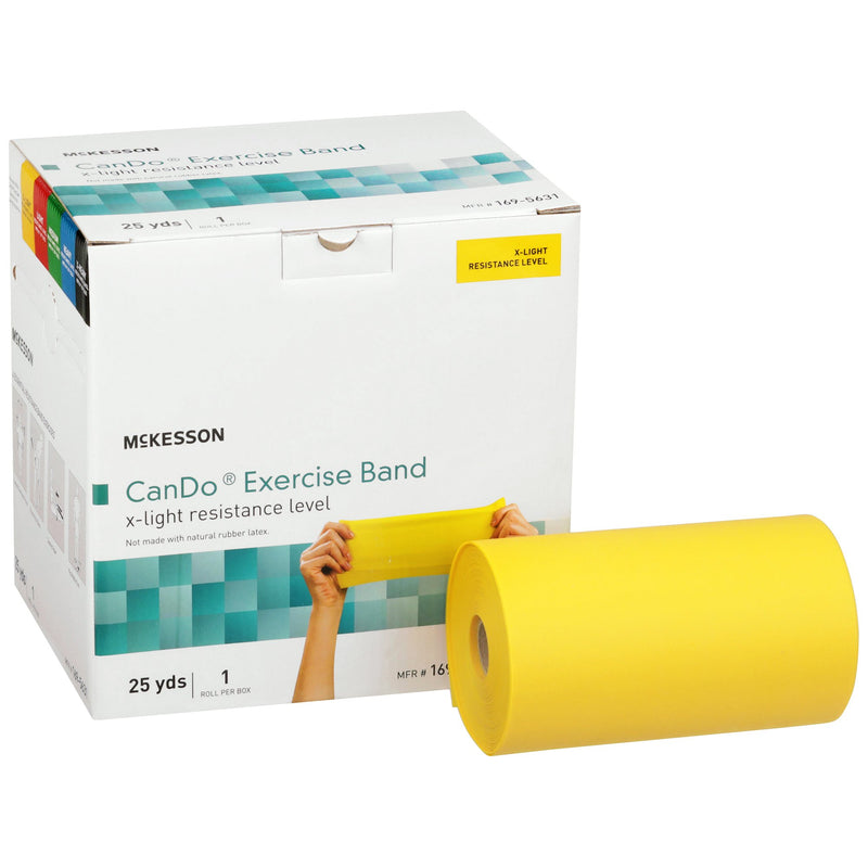 McKesson Exercise Resistance Band, Yellow, 5 Inch x 25 Yard, X-Light Resistance