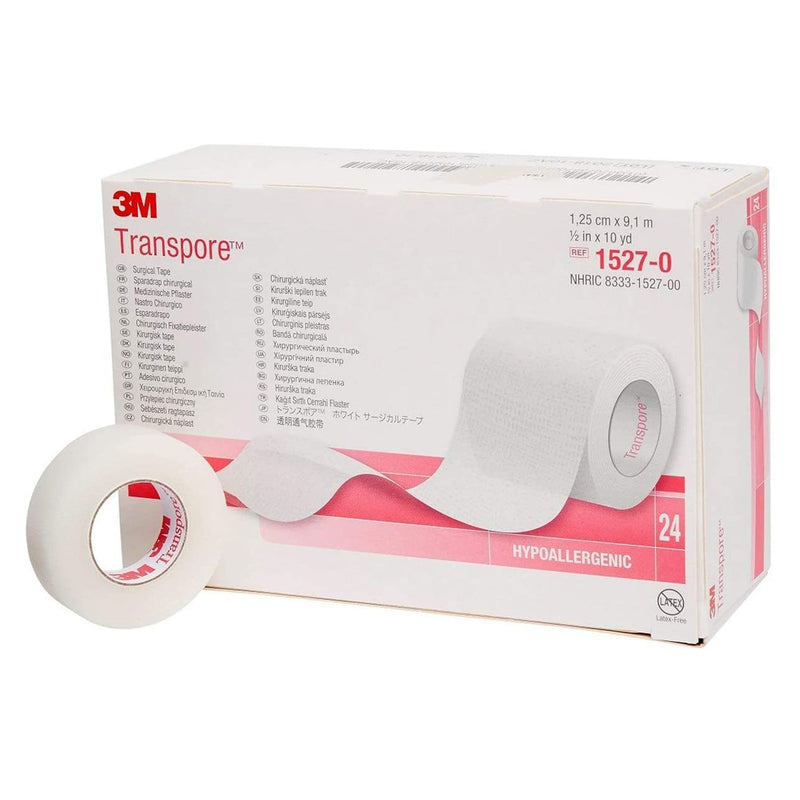 3M™ Transpore™ Plastic Medical Tape, 1/2 Inch x 10 Yard, Transparent