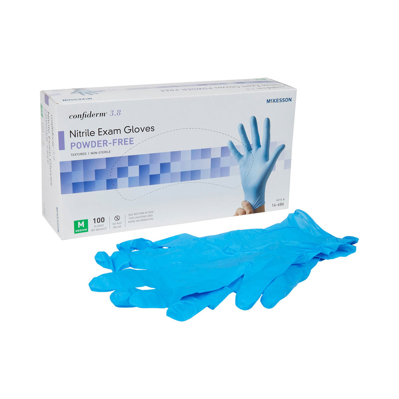 McKesson Confiderm® 3.8 Nitrile Exam Glove, Medium, Blue