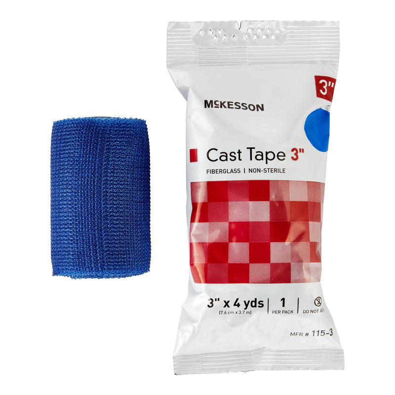 McKesson Blue Cast Tape, 3 Inch x 4 Yard