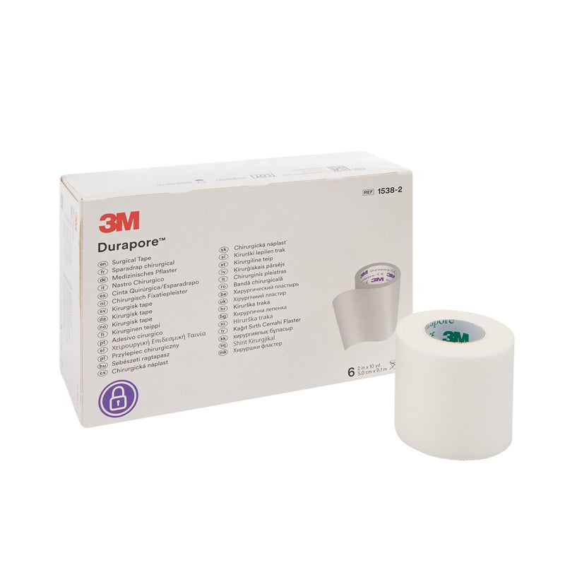 3M™ Durapore™ Silk-Like Cloth Medical Tape, 2 Inch x 10 Yard, White