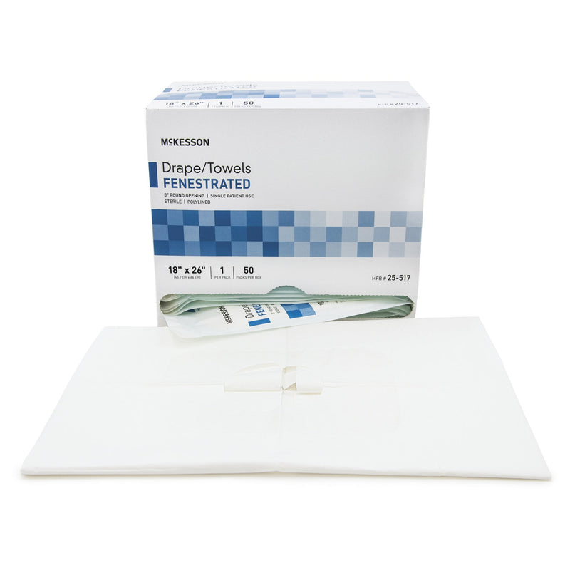 McKesson Sterile Poly Lined Towel Drape, 18 x 26 Inch