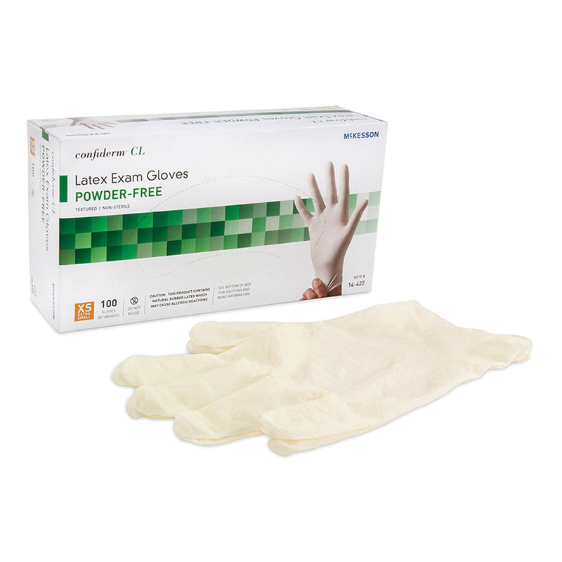 McKesson Confiderm® CL Latex Gloves, Extra-Small, Ivory