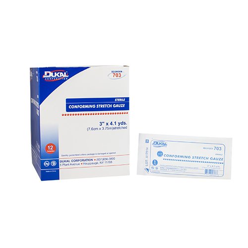 Dukal™ Sterile Conforming Bandage, 3 Inch x 4.1 Yard, 1-Ply