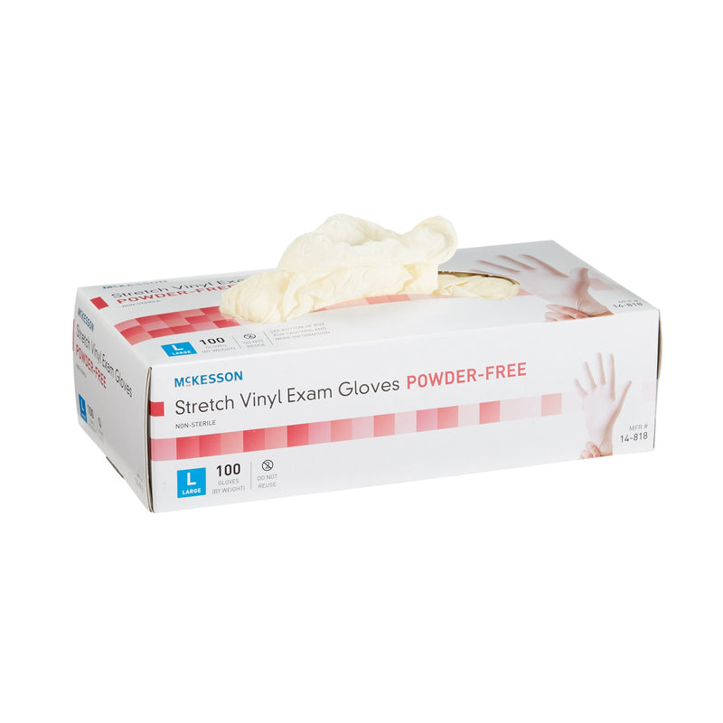 McKesson Stretch Vinyl Exam Glove, Large, Ivory