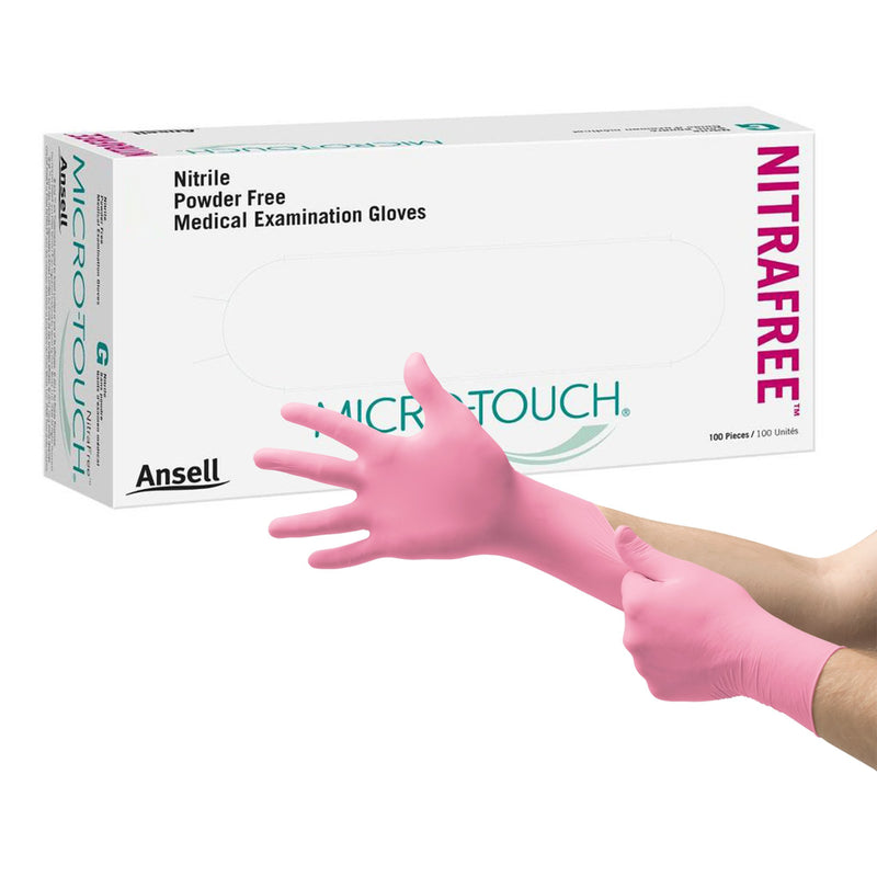 Micro-Touch® NitraFree™ Nitrile Exam Glove, Large, Pink