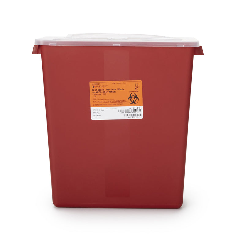 McKesson Prevent® Multi-purpose Sharps Container, 3 Gallon, 13-1/2 x 12-1/2 x 6 Inch