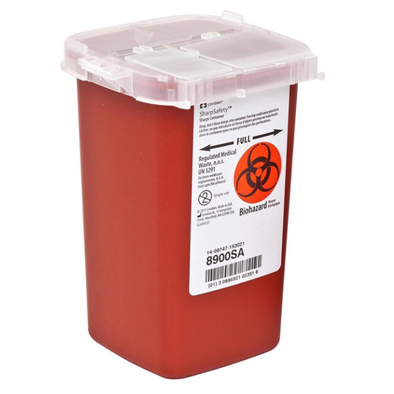 SharpSafety™ Phlebotomy Sharps Container, 1 Quart, 6¼ x 4½ x 4¼ Inch