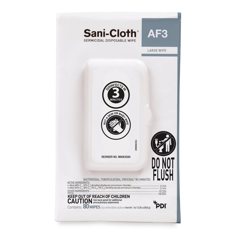 Sani-Cloth® AF3 Germicidal Large Disinfectant Wipes, Portable Pack, 80 ct.