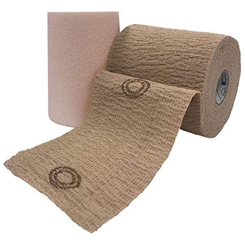 CoFlex® TLC Calamine with Indicators Self-adherent / Pull On Closure Two-Layer Compression Bandage System, 4 Inch x 6 Yard / 4 Inch x 7 Yard