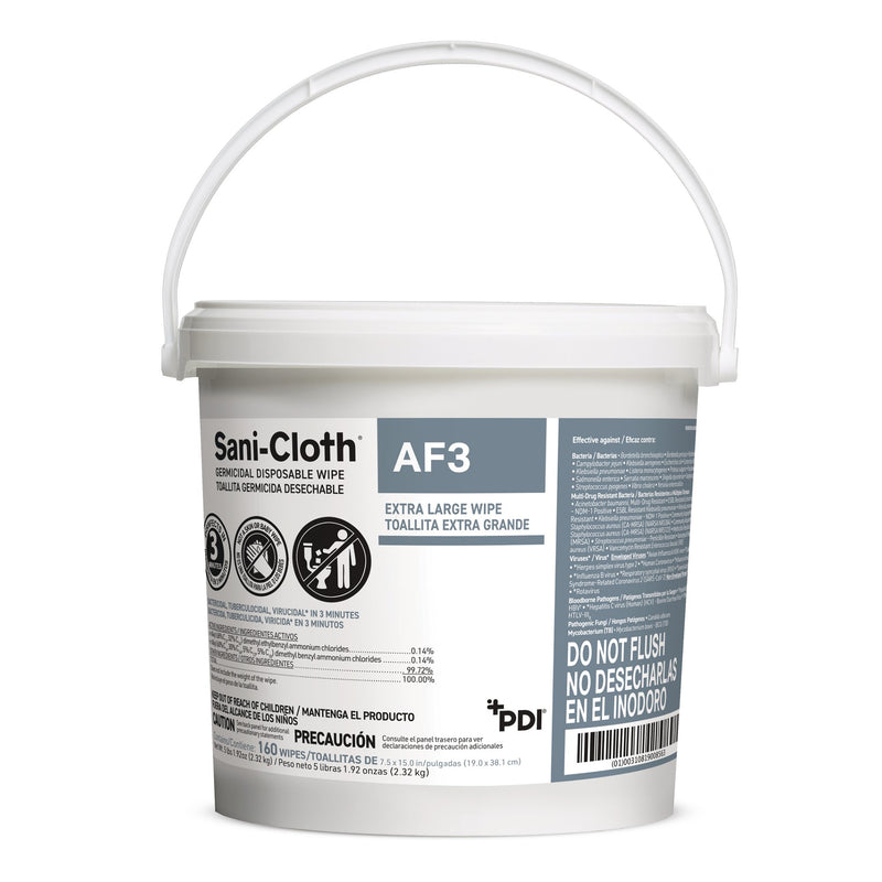 Sani-Cloth® AF3 Germicidal Extra Large Disinfectant Wipes, Pail, 160 ct.