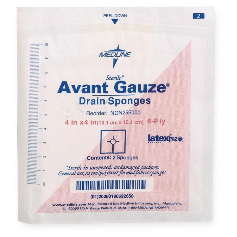 Avant Gauze® Drain Sponge, 4 x 4 inch, 6-Ply