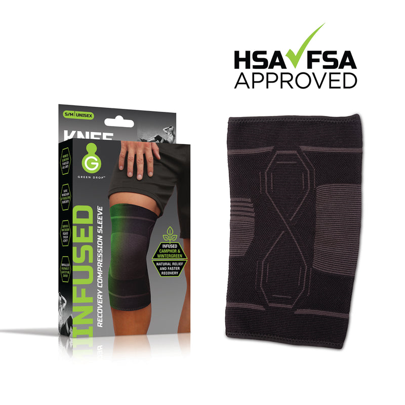 Green Drop™ Infused Compression Sleeve Knee Support, Small/Medium