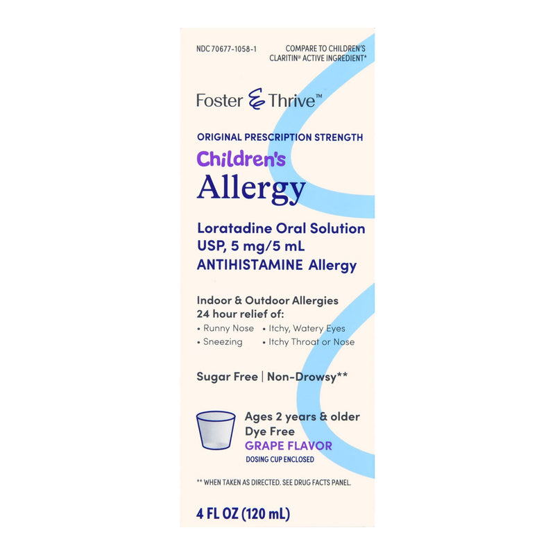 Foster & Thrive™ Children's Allergy Loratadine Oral Solution USP, 5 mg/5 mL Grape