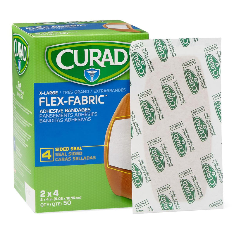 Curad® Flex-Fabric Tan Adhesive Strip, 2 x 4 Inch