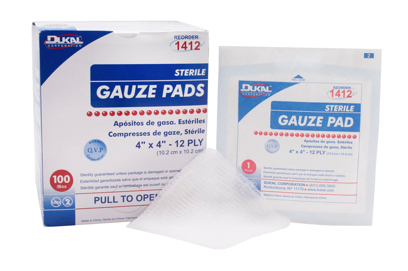 Dukal™ Sterile Gauze Sponge, 4 x 4 Inch, 12-Ply