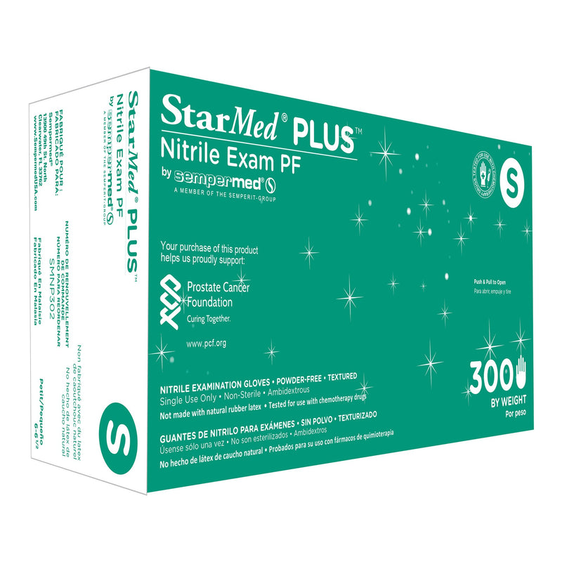 StarMed® Plus™ Nitrile Exam Glove, Small, Blue