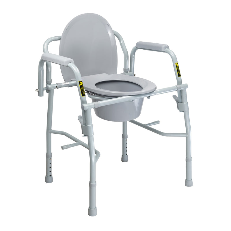 McKesson Non-Folding Steel Frame Commode Chair, 13.75 in. Seat Width