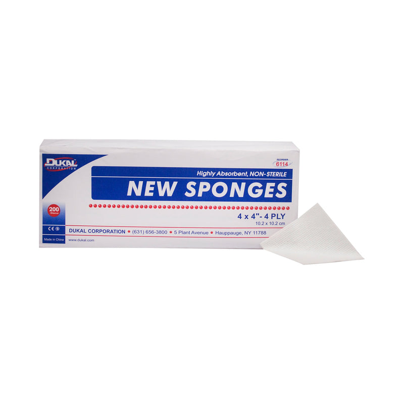 Dukal™ Nonwoven Sponge, 4 x 4 Inch, 4-Ply