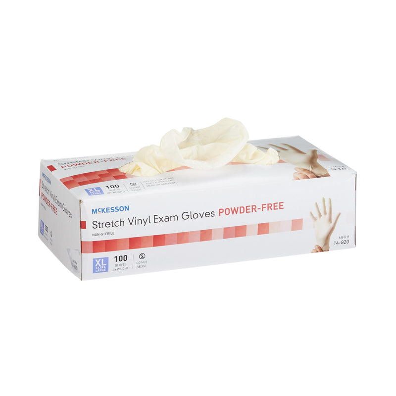 McKesson Stretch Vinyl Exam Glove, Extra Large, Ivory